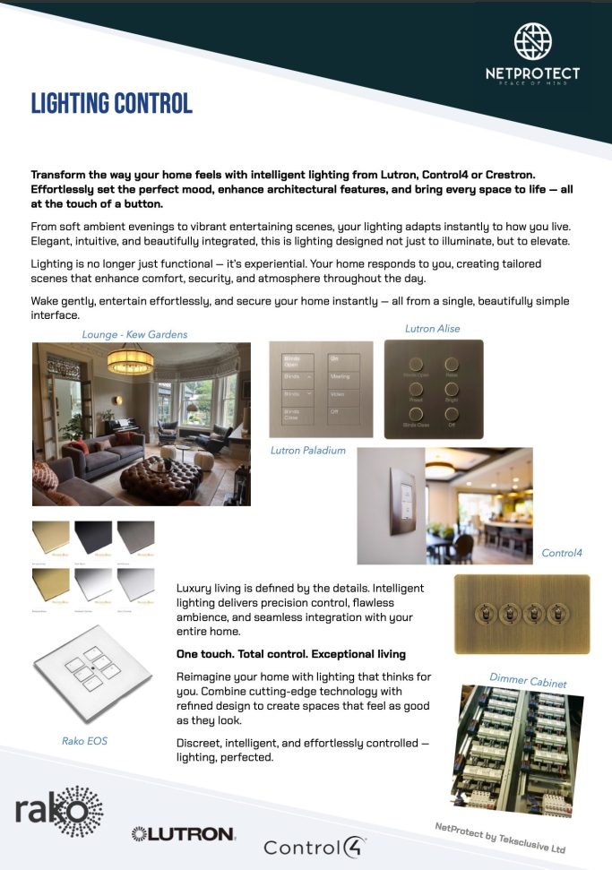 Lighting control installation smart lighting control systems